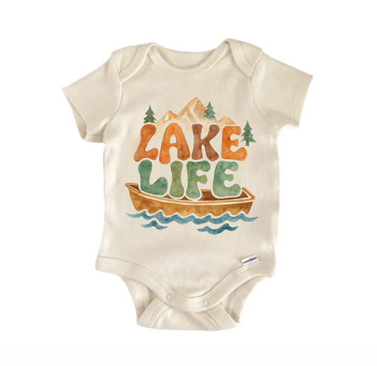 Lake Life Canoe Mountain Newborn Baby Onesie®