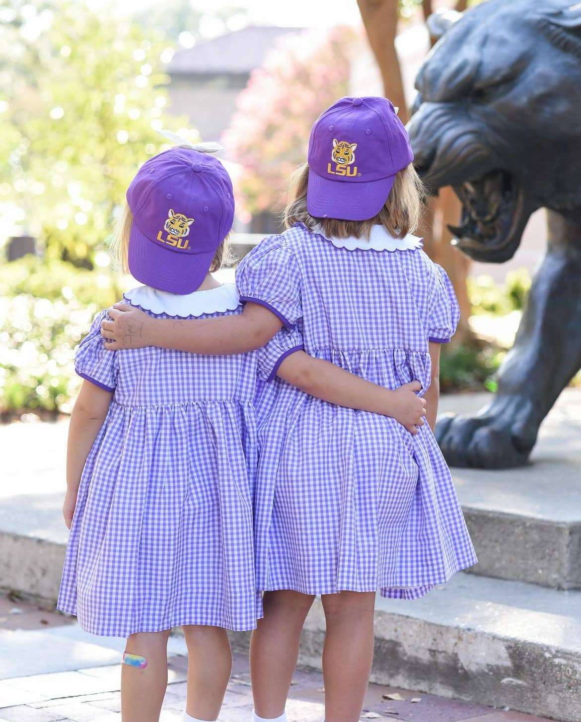 LSU Tigers bow baseball hat, side view