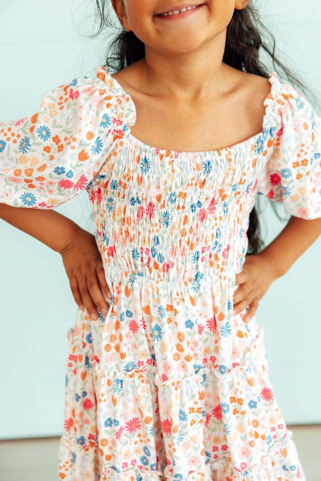 Meadow Magic Smocked Ruffle Dress front view
