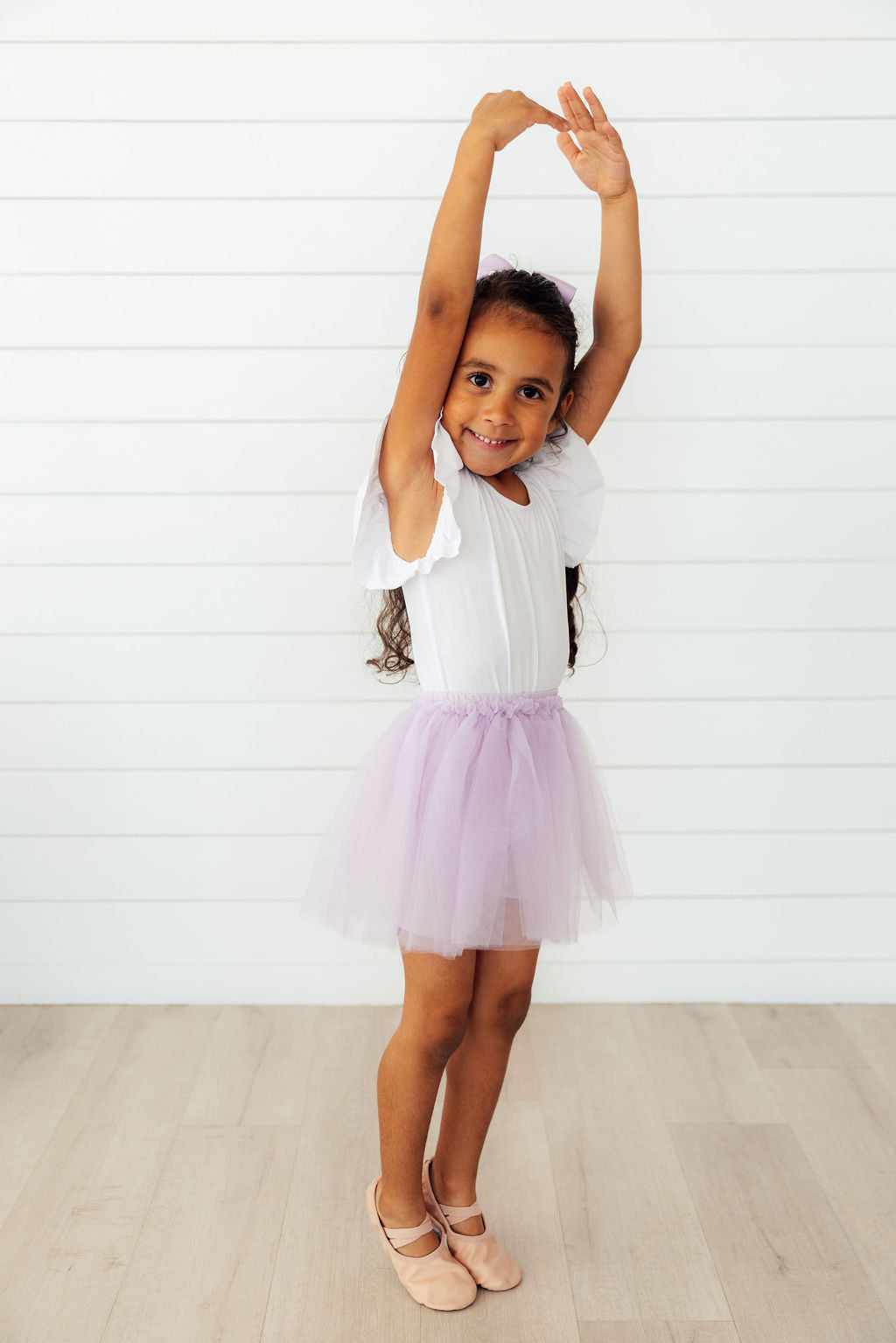 Lavender tutu shorts front view