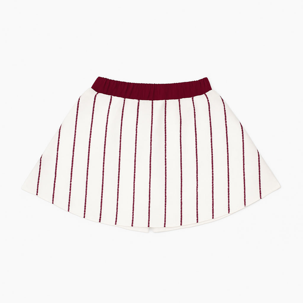 Baseball Maroon Striped Skort