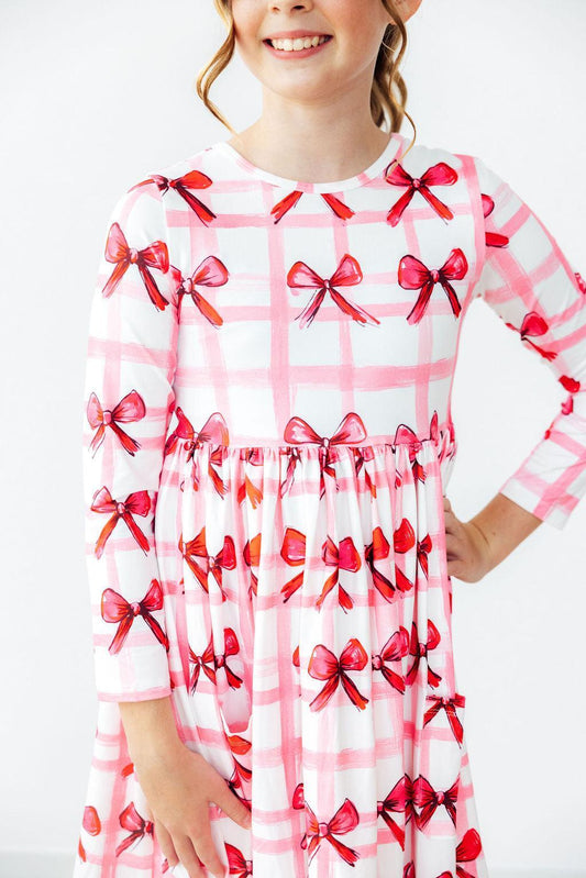 Bow La La L/S Pocket Twirl Dress