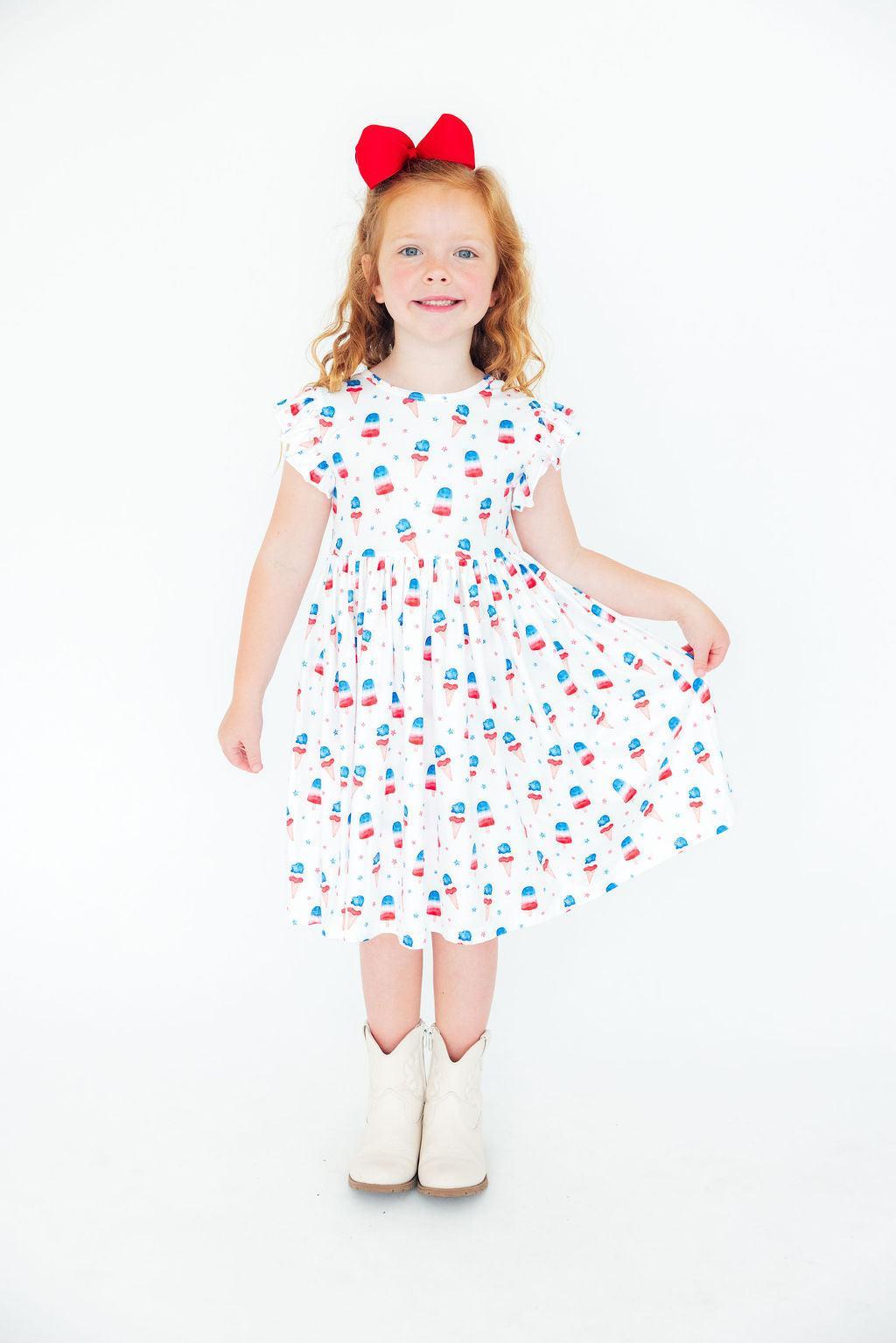 Summer Sweets Flutter Sleeve Twirl Dress