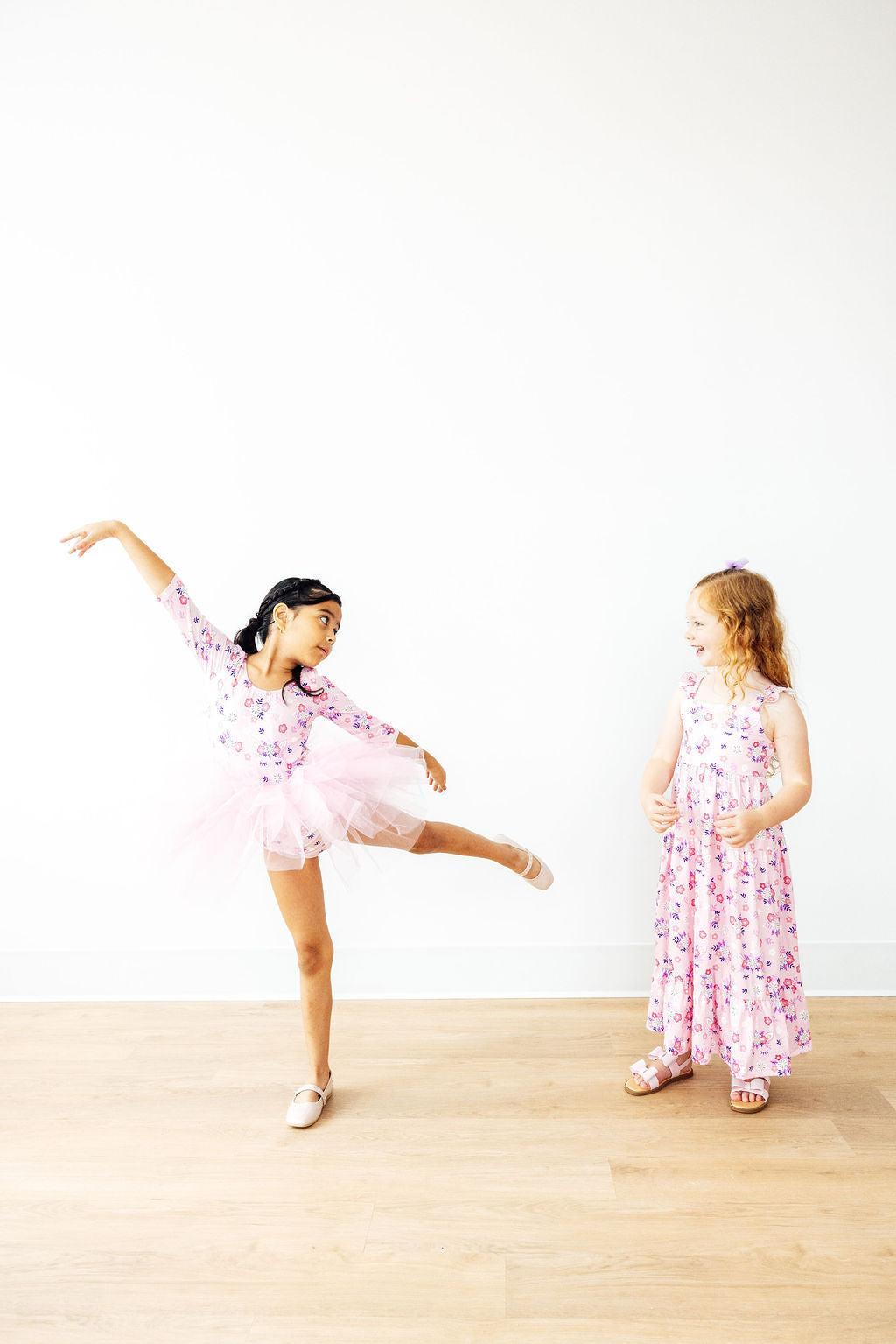 Retro Daydream 3/4 Sleeve Tutu Leotard