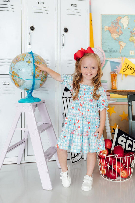Honor Roll Smocked Ruffle Dress