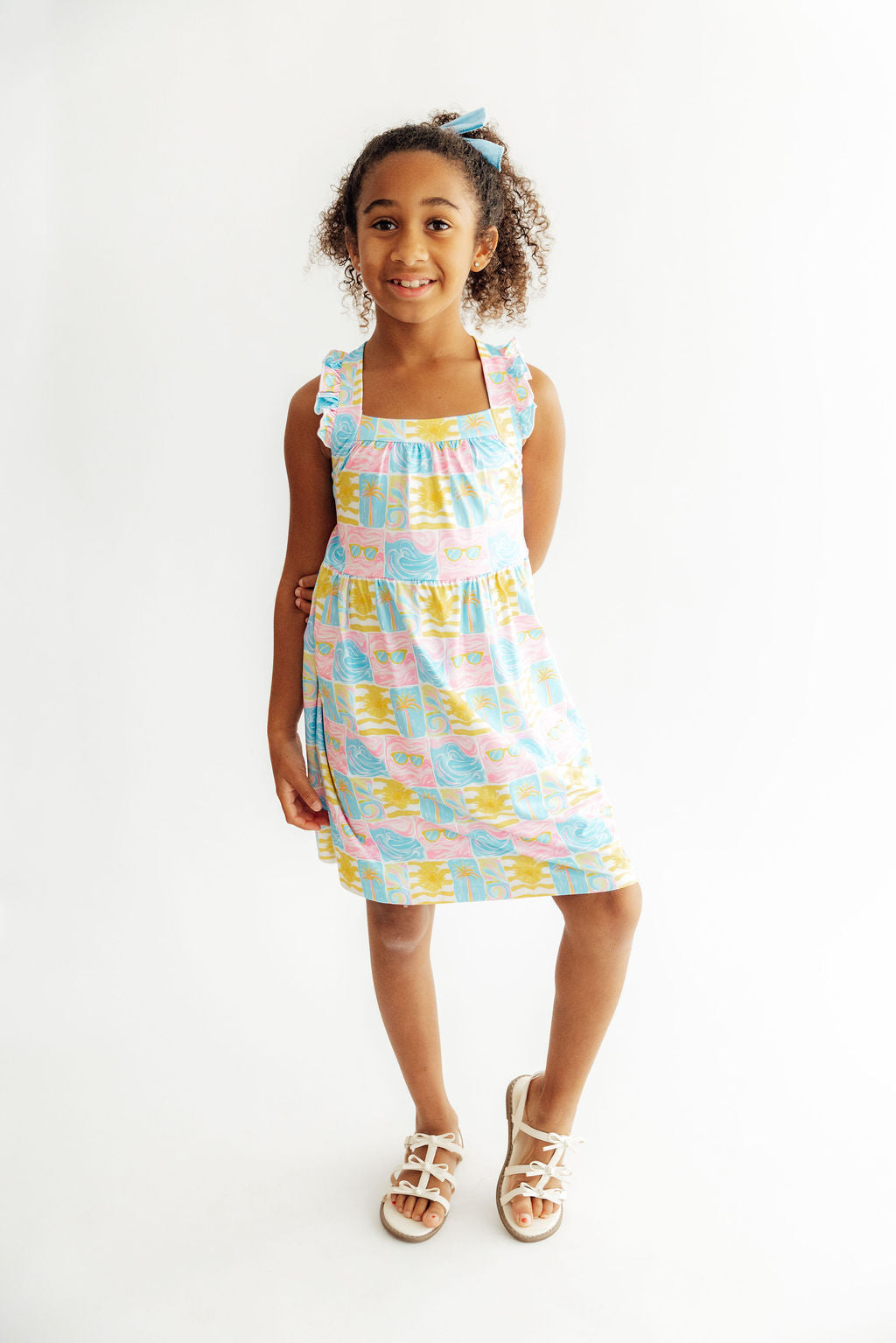 SALE Tropical Summer Ruffle Maxi Dress