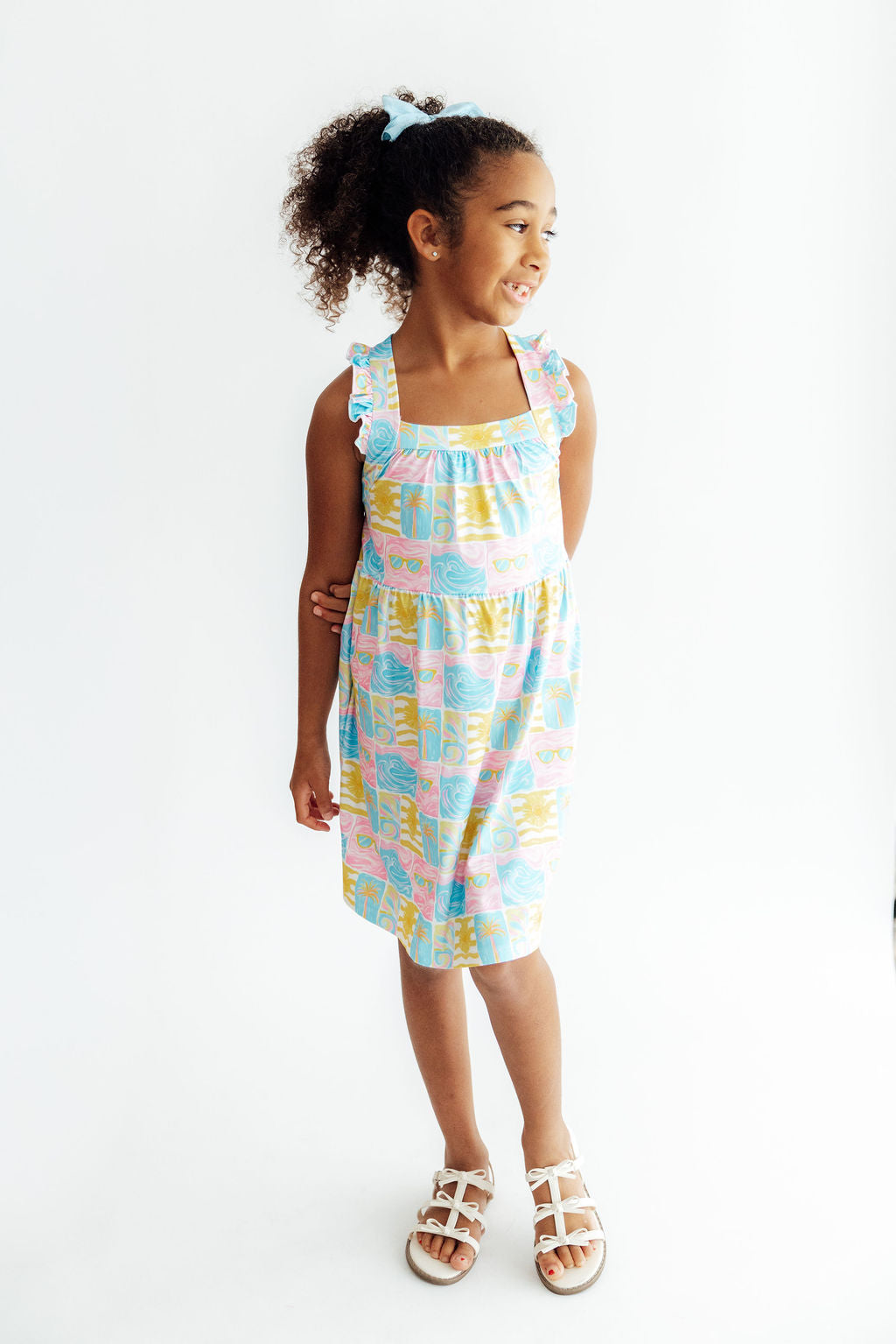 SALE Tropical Summer Ruffle Maxi Dress