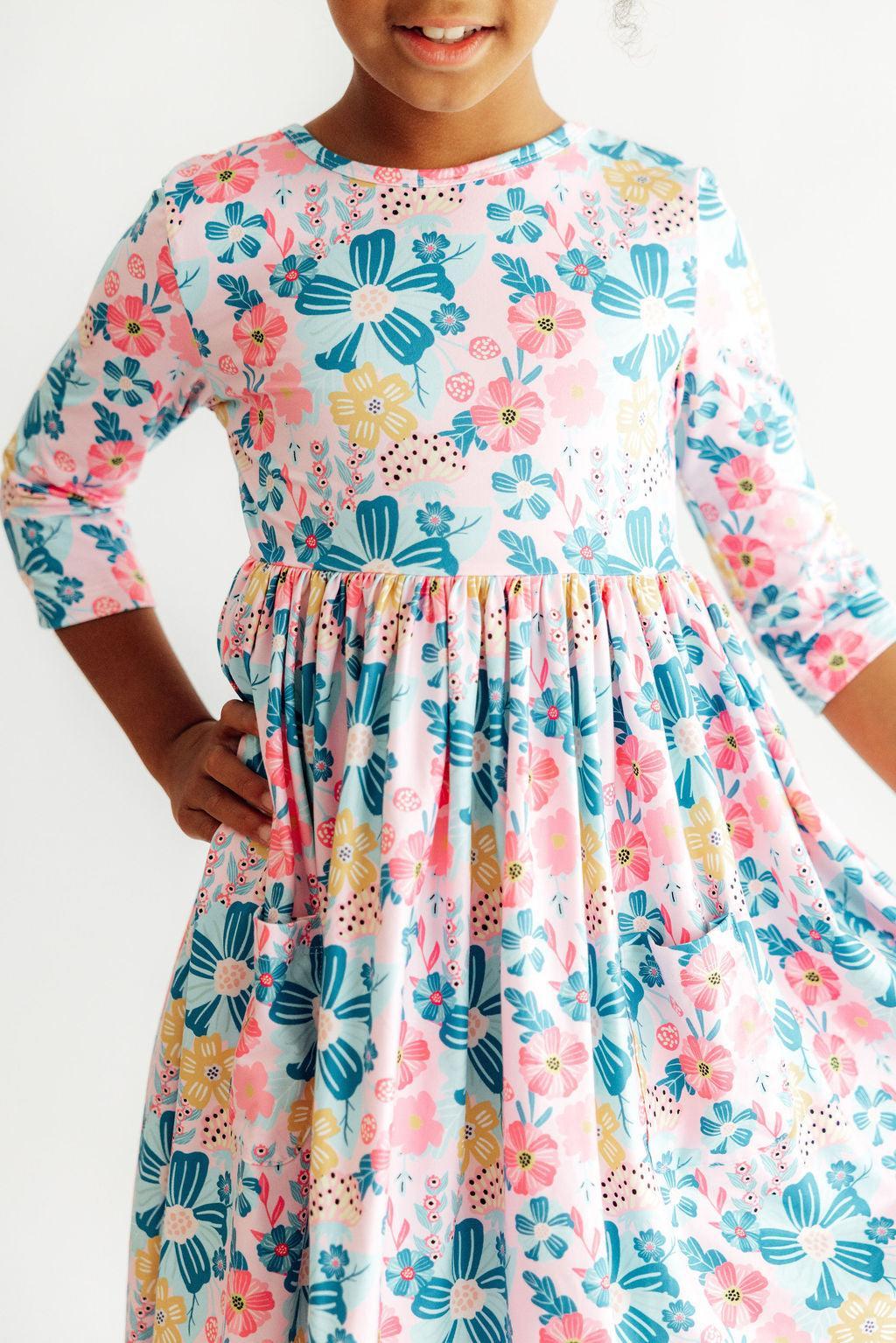 Floral Garden Ruffle Cross Back Dress
