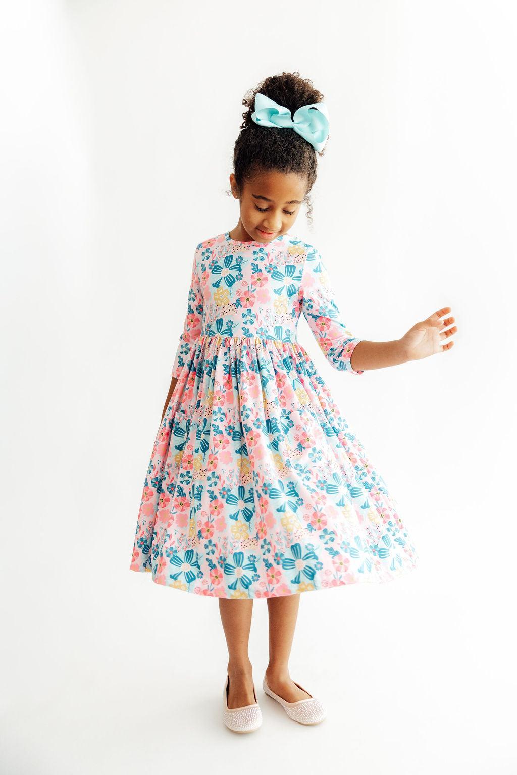 Floral Garden Ruffle Cross Back Dress
