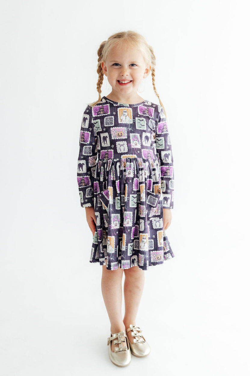 Trick or Treat 3/4 Sleeve Pocket Twirl Dress