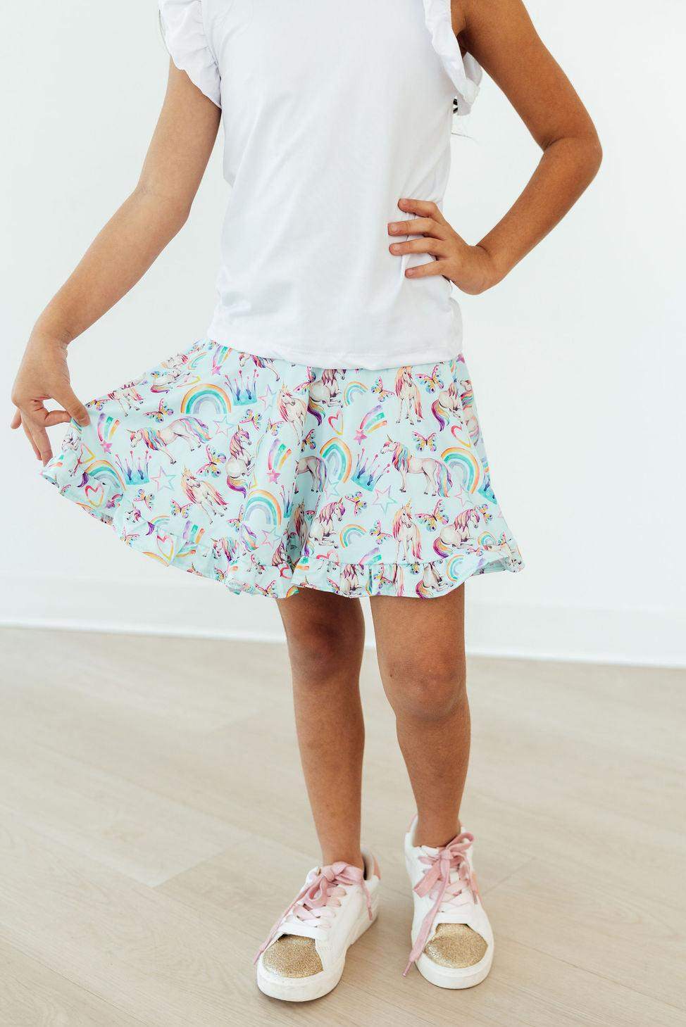 Unicorn Queen Ruffle Twirl Skort back view