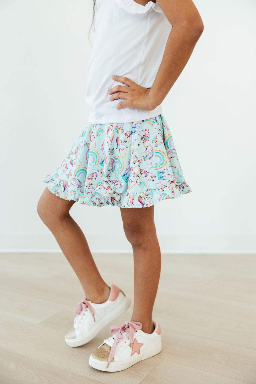 Unicorn Queen Ruffle Twirl Skort front view