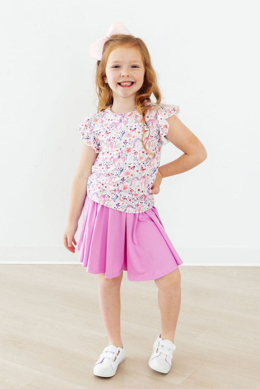 Whimsical Woods S/S Ruffle Tee side view
