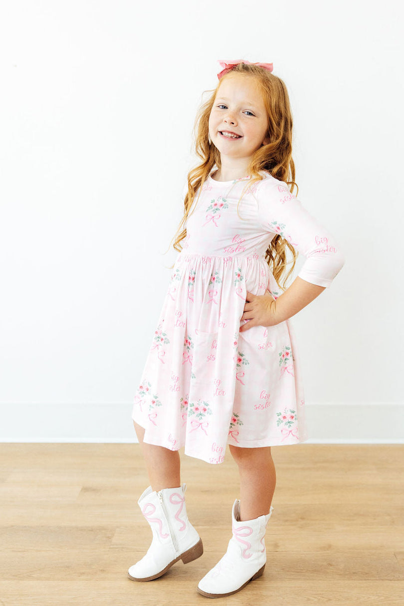 SALE Big Sis Floral Twirl Dress