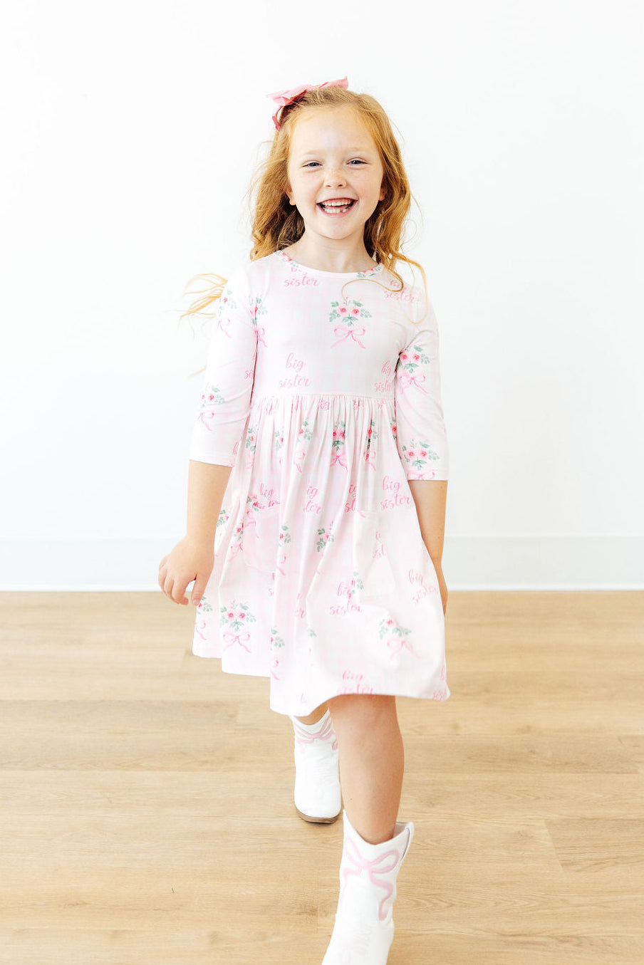 SALE Big Sis Floral Twirl Dress