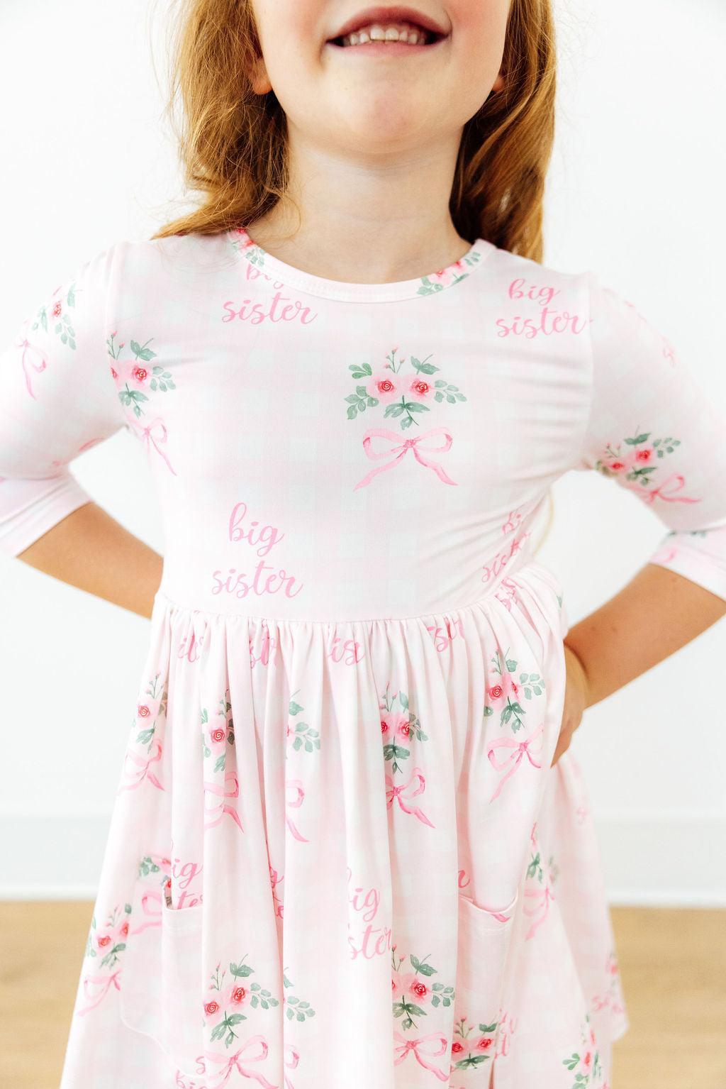 SALE Big Sis Floral Twirl Dress