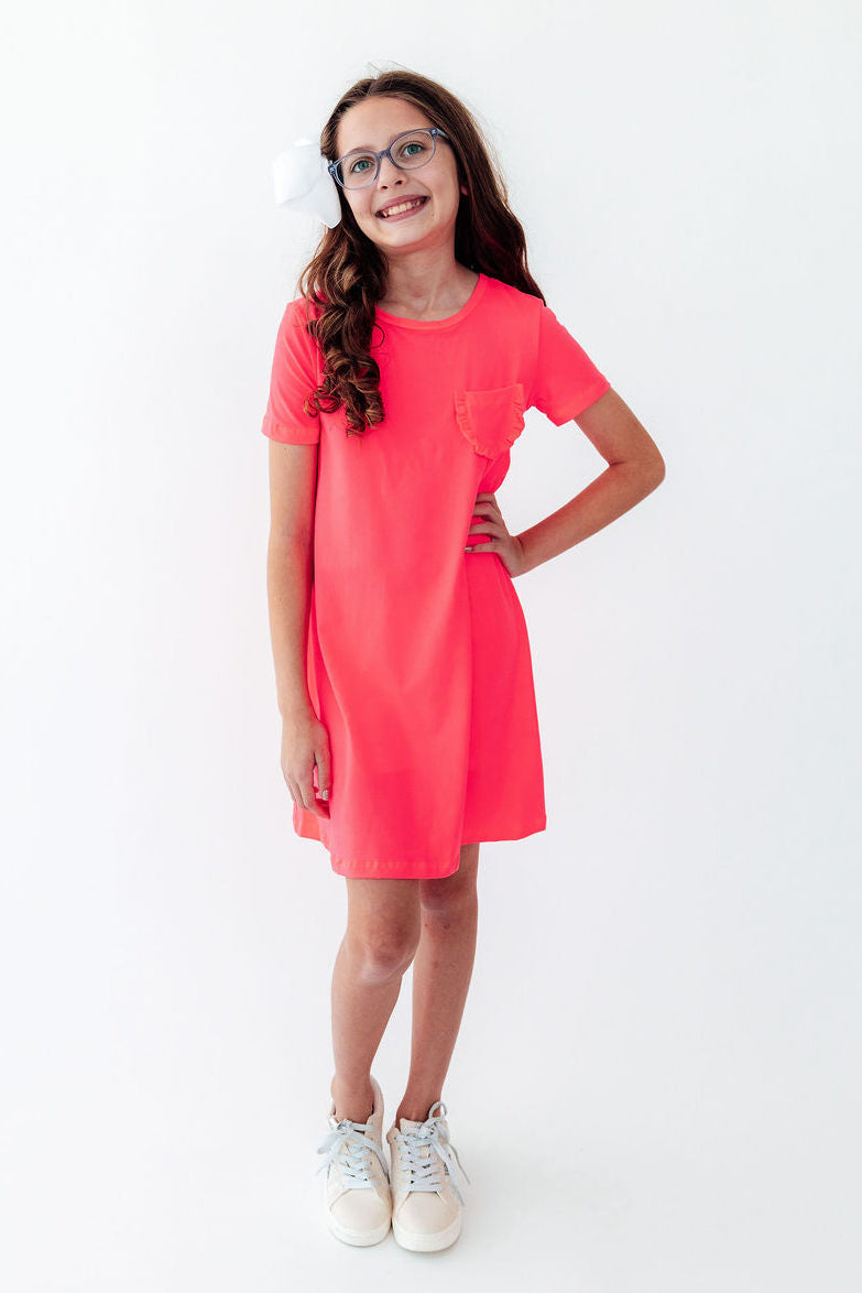Neon Pink T-Shirt Dress