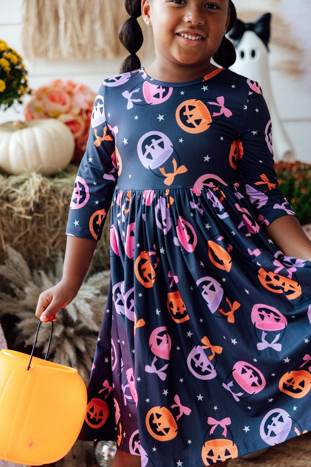 Sweet Tooth 3/4 Sleeve Pocket Twirl Dress