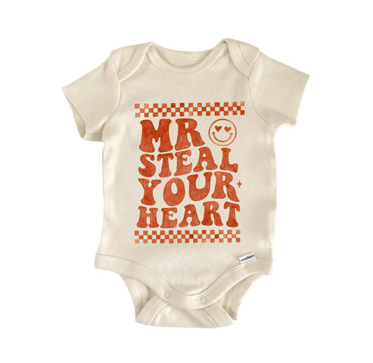Mr Steal Heart Valentine's Day Newborn Baby Onesie®