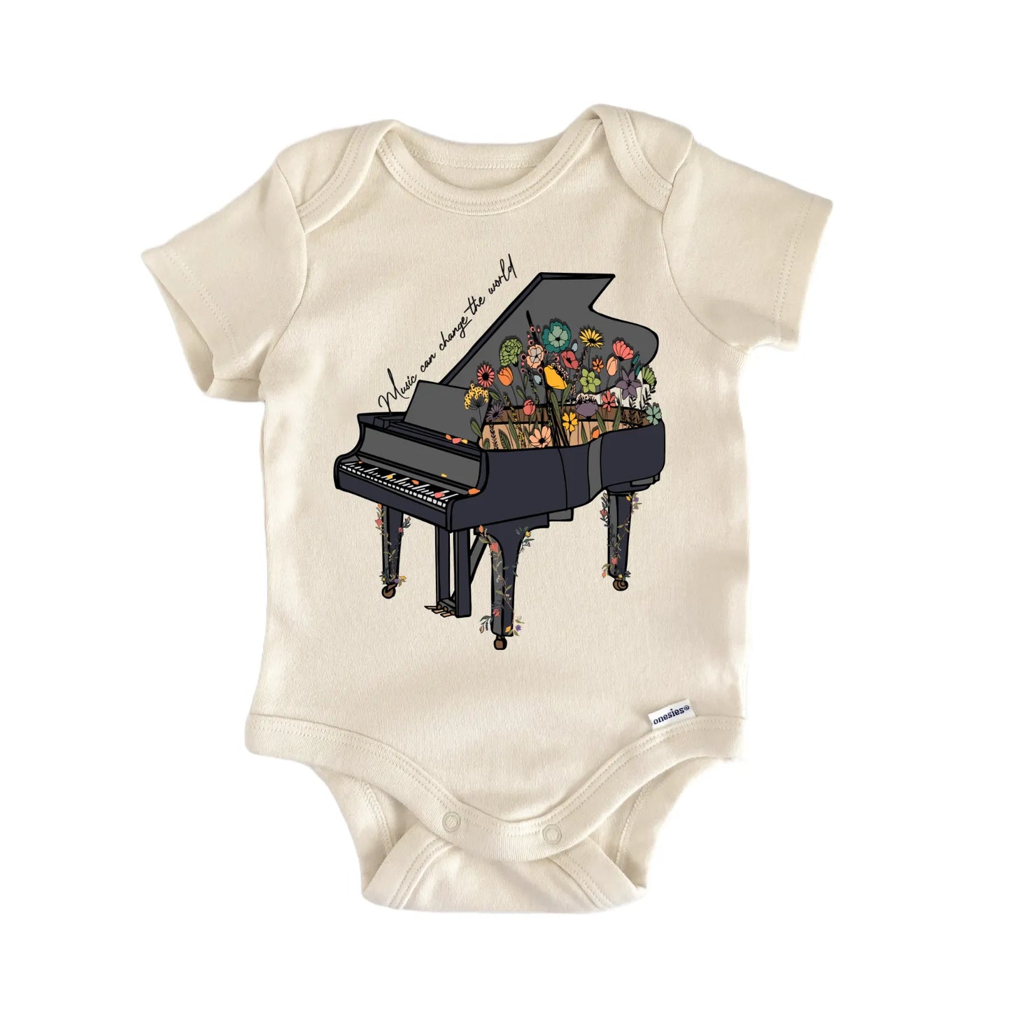 Music Piano Floral Newborn Baby Onesie® Onesie®