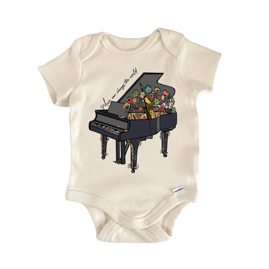 Music Piano Floral Newborn Baby Onesie®