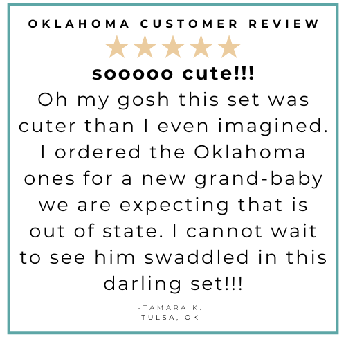 Gift Set: Oklahoma Swaddle Blanket and Burp Cloth/Bib Combo