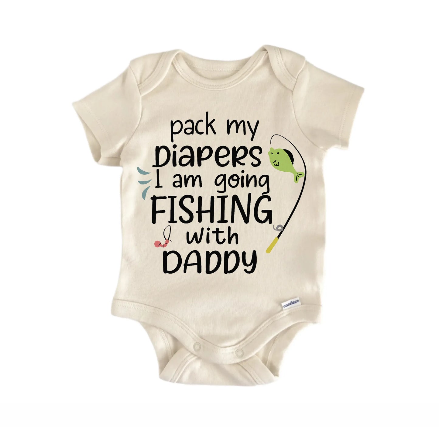 Pack Diapers Fishing Newborn Baby Onesie® Onesie®