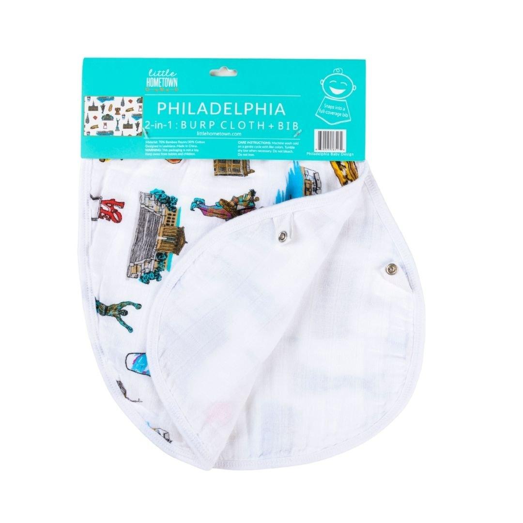 Gift Set: Philadelphia Baby Muslin Swaddle Blanket and Burp Cloth/Bib Combo