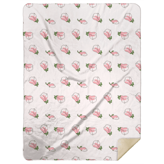 Pink Magnolia Plush Throw Blanket 60x80