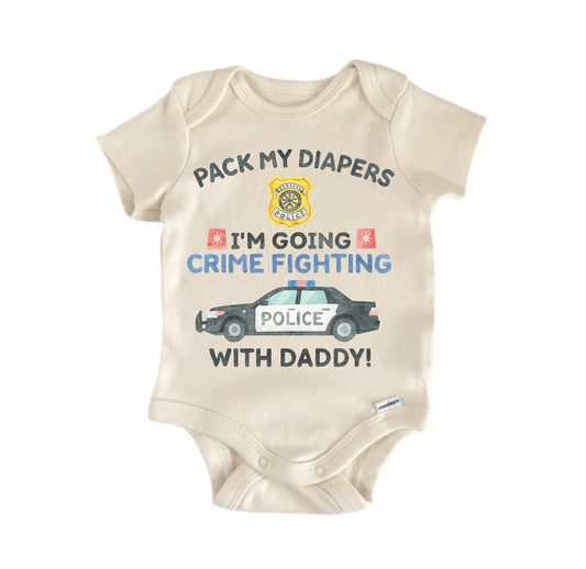 Police Pack Diapers Daddy Newborn Baby Onesie®