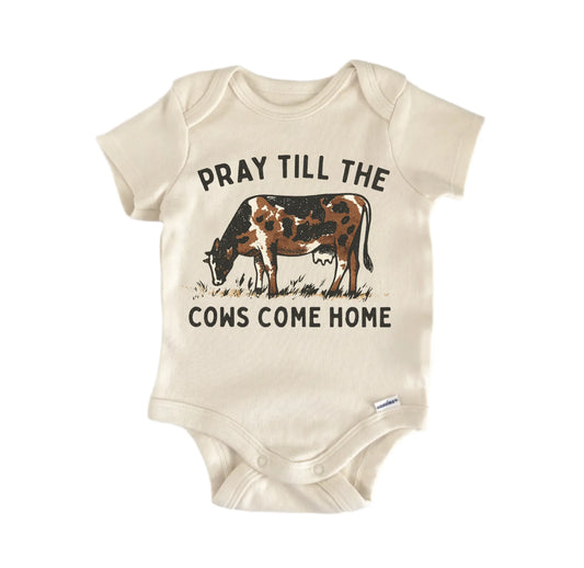 Pray Cows Home Farm Newborn Baby Onesie®