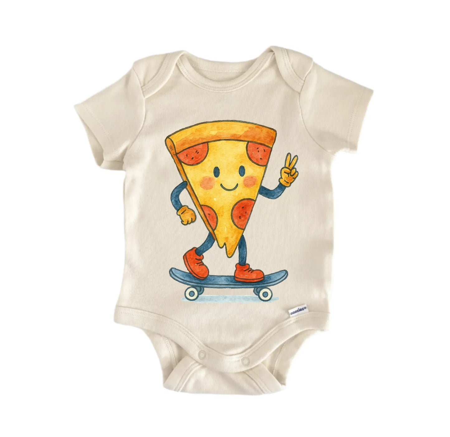 Retro Pizza Skateboard Newborn Baby Onesie® Onesie®
