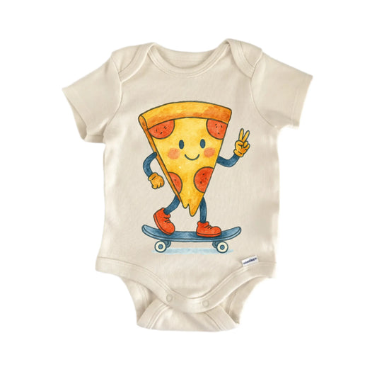 Retro Pizza Skateboard Newborn Baby Onesie®