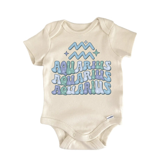 Retro Zodiac Vintage Aquarius Newborn Baby Onesie®
