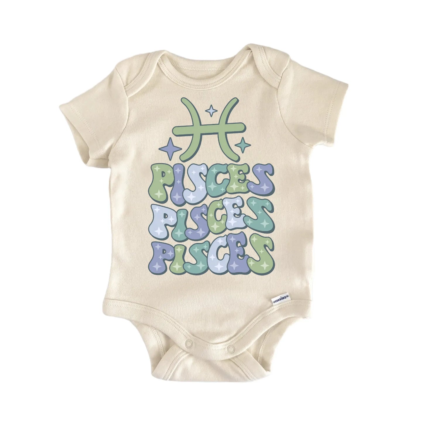 Retro Zodiac Vintage Pisces Newborn Baby Onesie® Onesie®