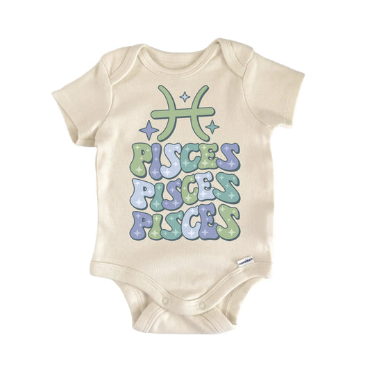 Retro Zodiac Vintage Pisces Newborn Baby Onesie®