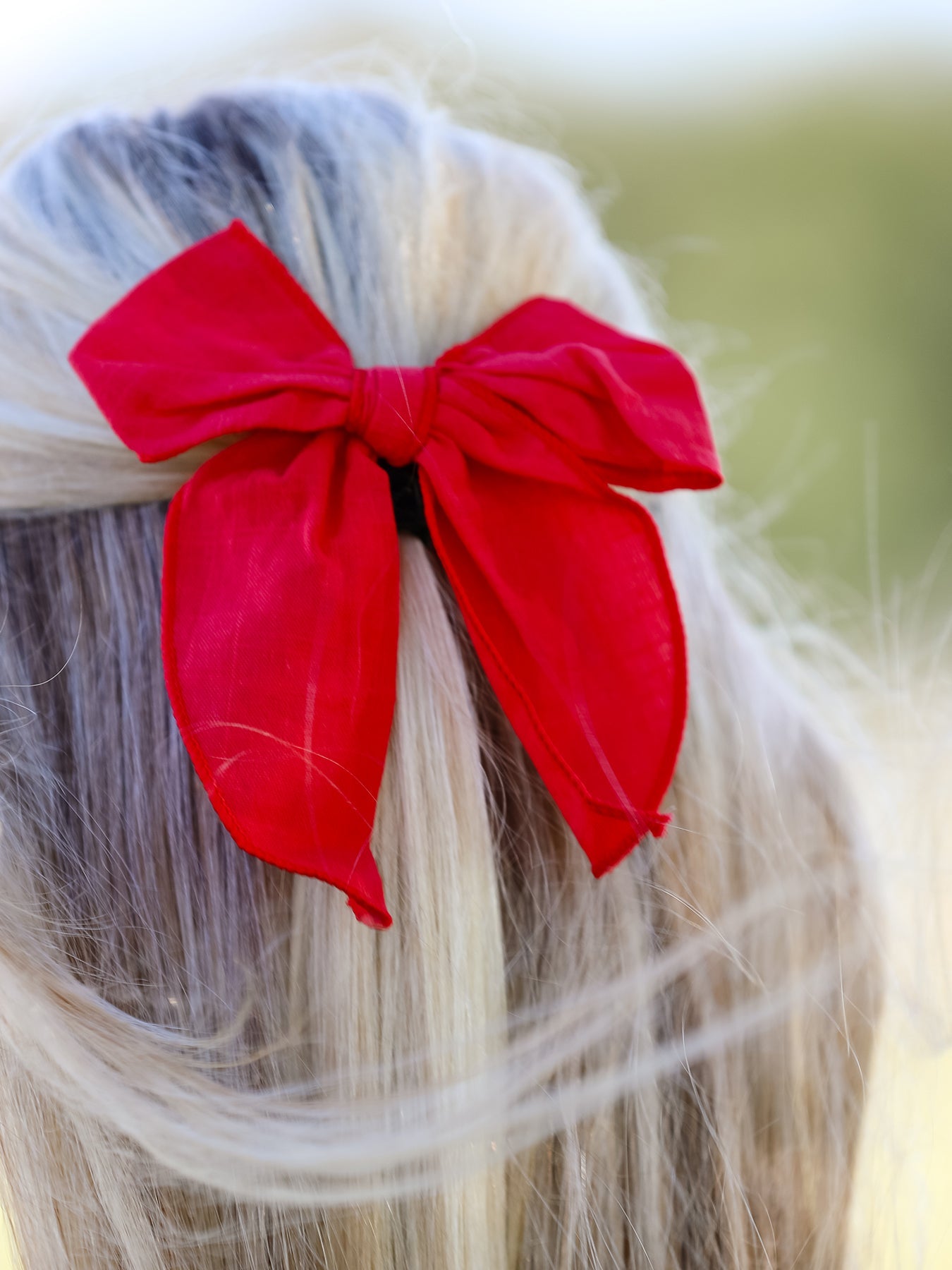 Christmas Red Bow Hairpin