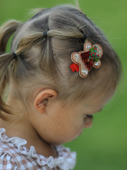 Christmas Gingerbread Girls Hair Clip
