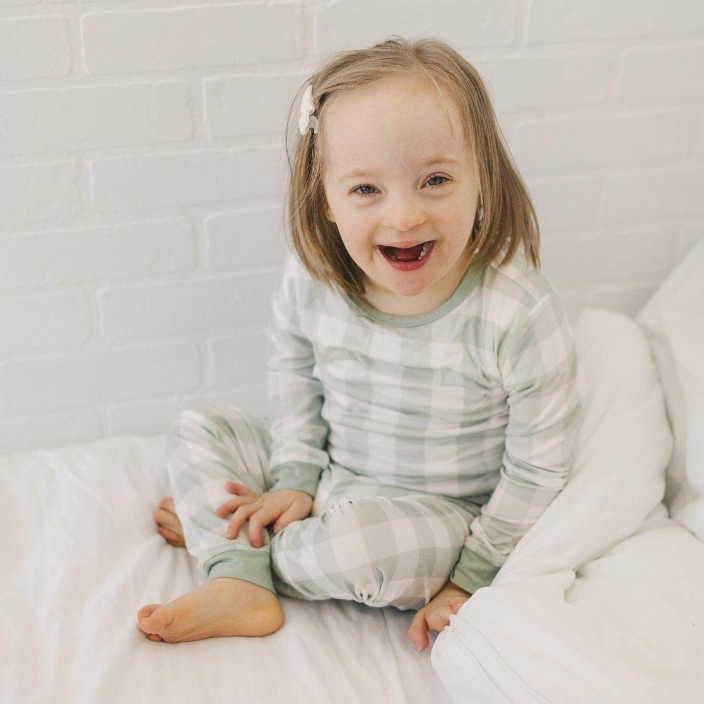 Sage Gingham 2pc Bamboo Pajamas