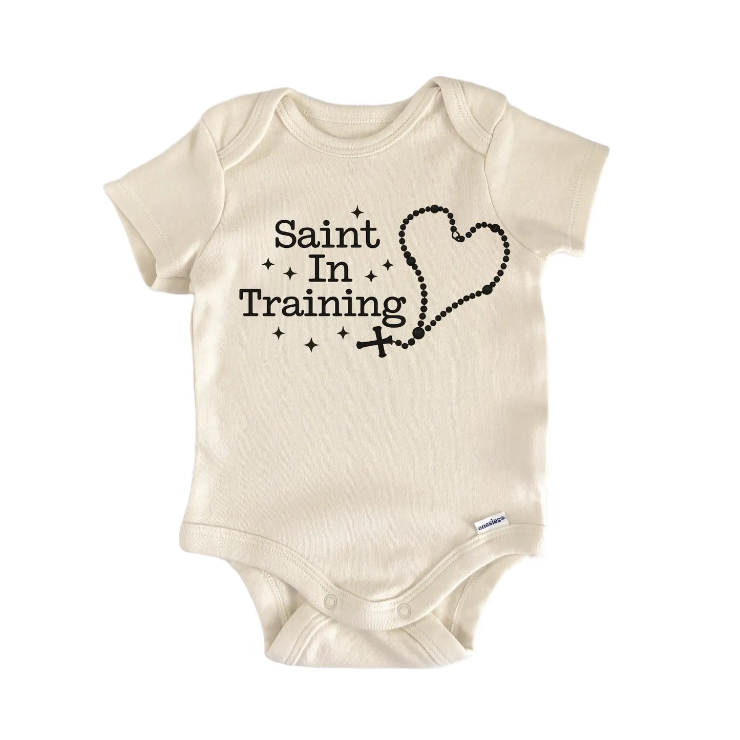 Saint In Training Jesus God Newborn Baby Bodysuit
