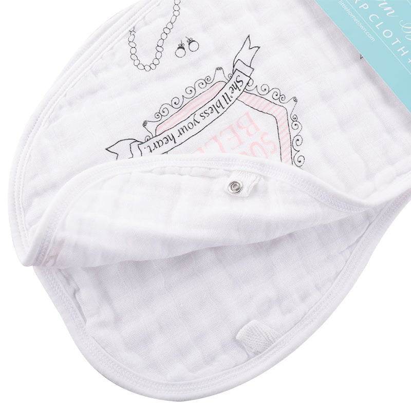 Gift Set: Southern Belle Baby Muslin Swaddle Blanket and Burp Cloth/Bib Combo styling detail