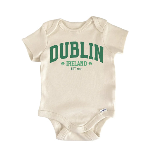 St. Patricks Day Dublin Varsity Newborn Baby Onesie®