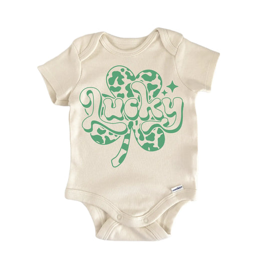 St. Patricks Day Lucky Cow Newborn Baby Onesie®