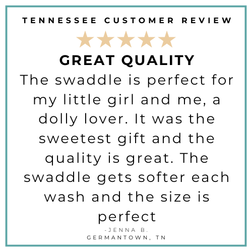 Gift Set: Tennessee Baby Muslin Swaddle Blanket and Burp Cloth/Bib Combo side view