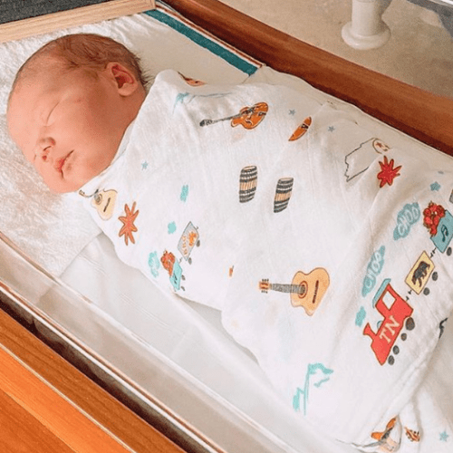 Gift Set: Tennessee Baby Muslin Swaddle Blanket and Burp Cloth/Bib Combo detail view
