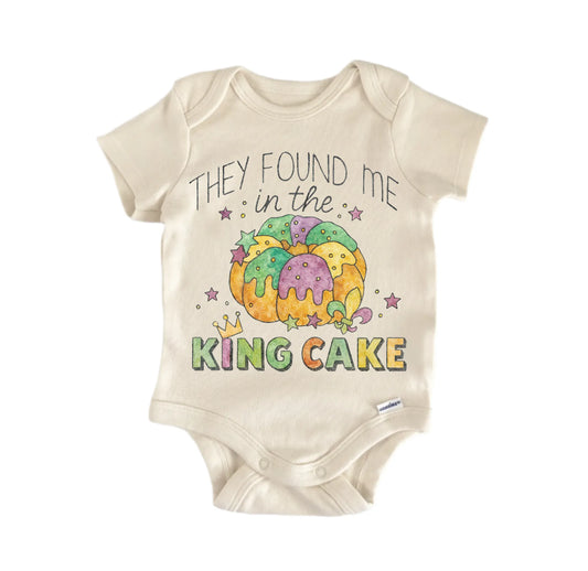 They Found Me King Cake Mardi Gras Newborn Baby Onesie®