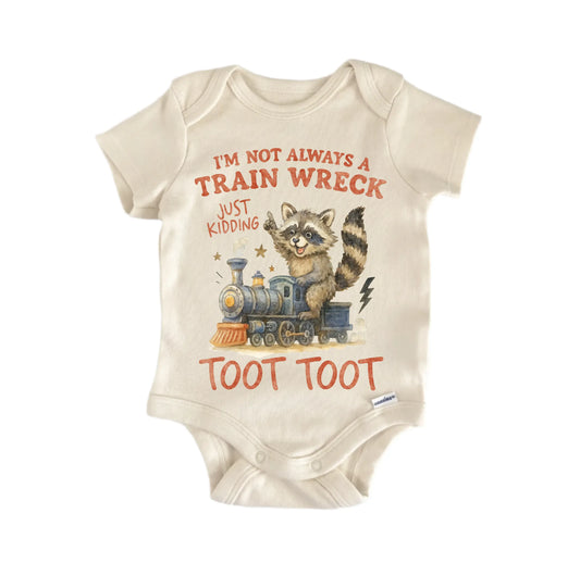 Train Wreck Raccoon Feral Newborn Baby Onesie®
