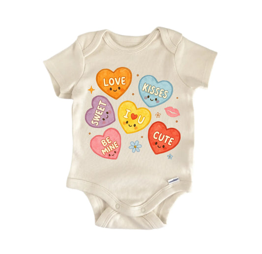 Valentine's Day Candy Hearts Newborn Baby Onesie®