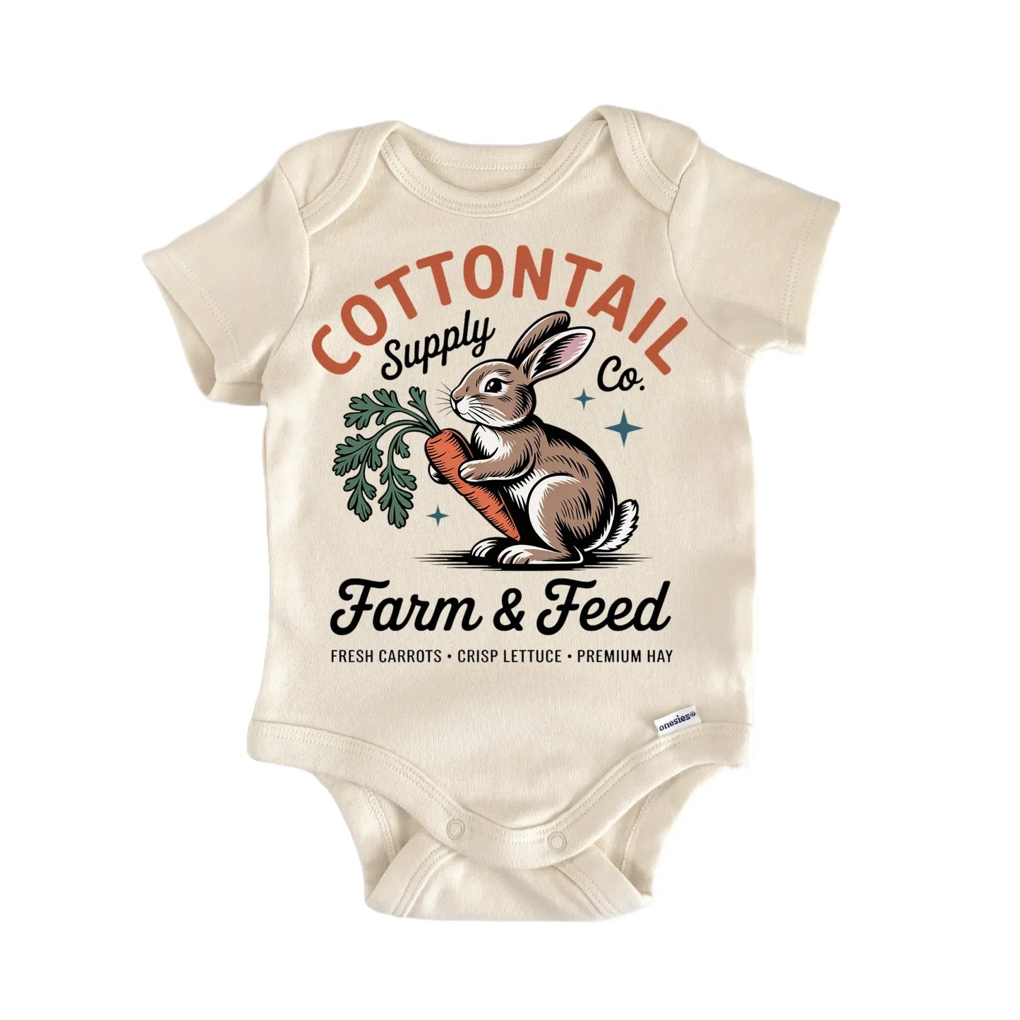 Vintage Farm Cottontail Easter Newborn Baby Onesie® Onesie®