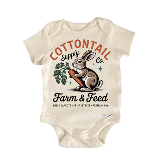 Vintage Farm Cottontail Easter Newborn Baby Onesie®